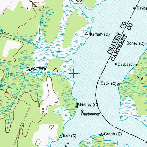 Topographic Map of Kearney Creek, NC