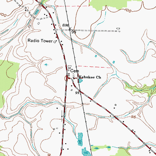 Topographic Map of Kehukee Church, NC