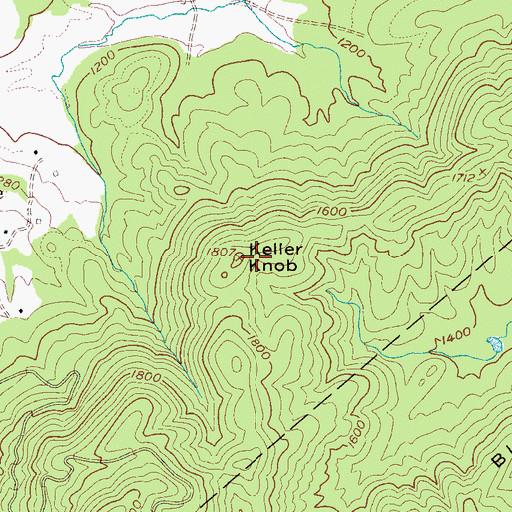 Topographic Map of Keller Knob, NC
