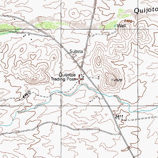 Topographic Map of Quijotoa Trading Post, AZ