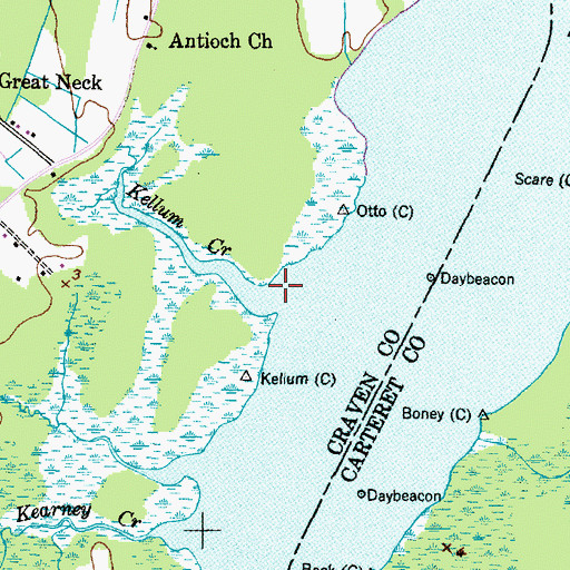 Topographic Map of Kellum Creek, NC