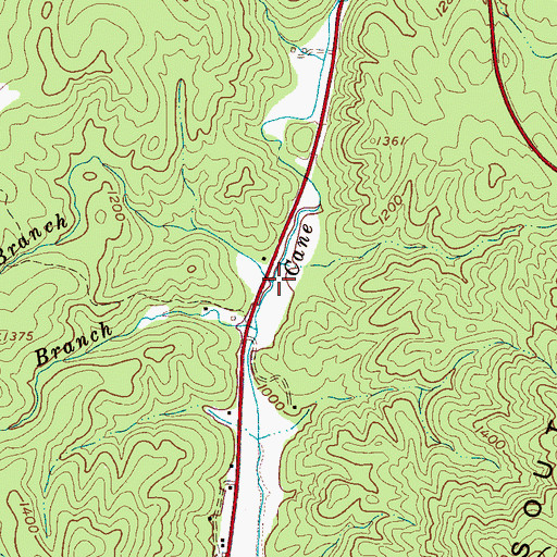 Topographic Map of Kelly Branch, NC
