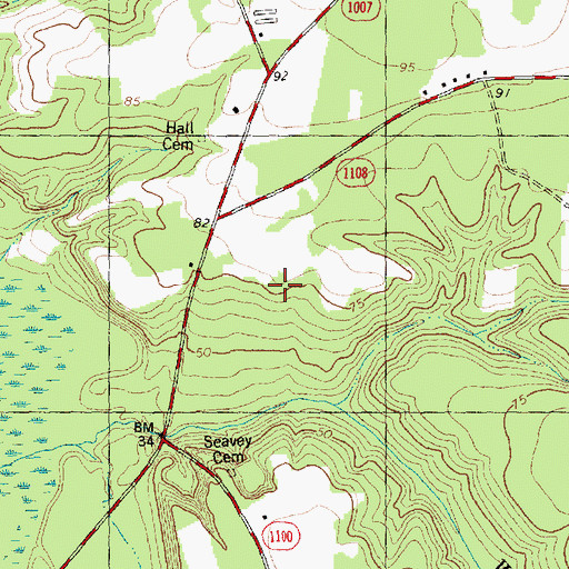 Topographic Map of Kelly Cemetery, NC