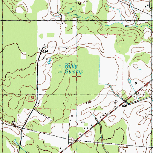Topographic Map of Kelly Swamp, NC