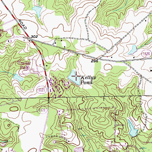 Topographic Map of Kellys Pond, NC