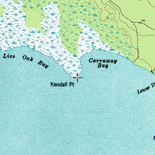 Topographic Map of Kendall Point, NC