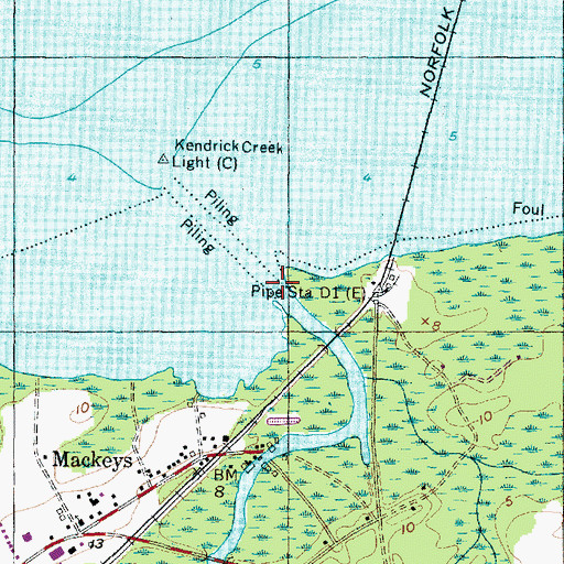 Topographic Map of Kendrick Creek, NC