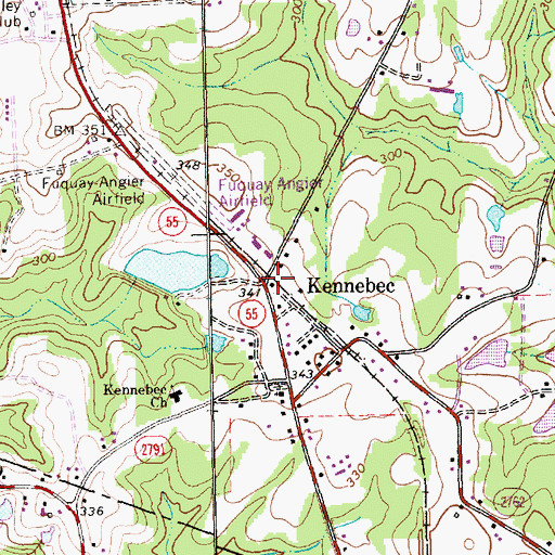 Topographic Map of Kennebec, NC