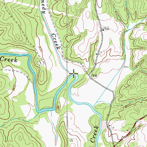Topographic Map of Kennedy Creek, NC