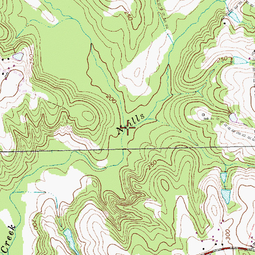 Topographic Map of Kenneth Creek, NC