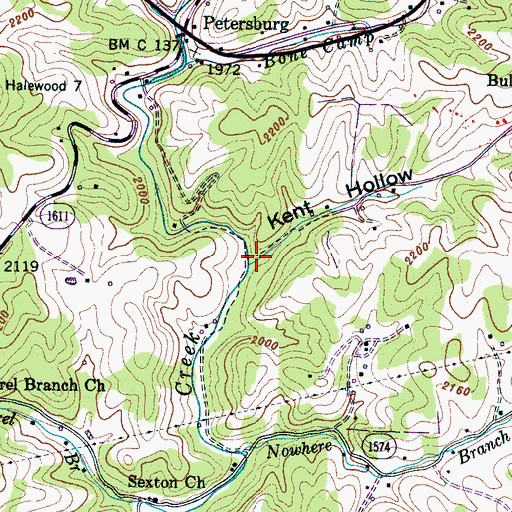 Topographic Map of Kent Hollow, NC
