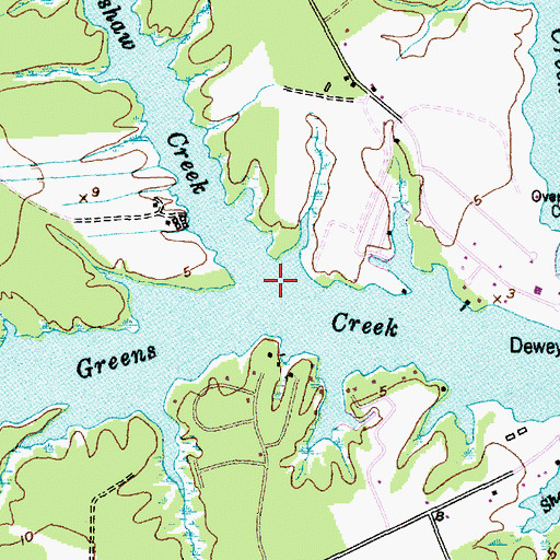 Topographic Map of Kershaw Creek, NC