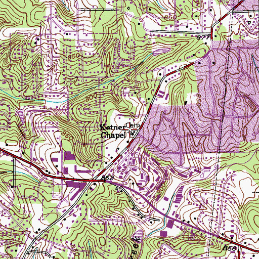 Topographic Map of Ketner Chapel, NC