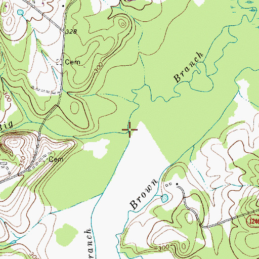 Topographic Map of Key Branch, NC