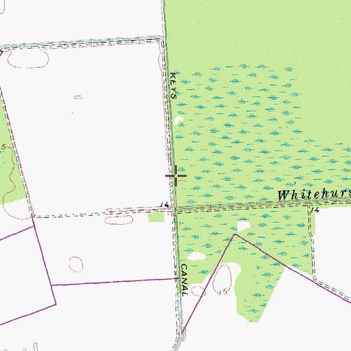 Topographic Map of Keys Canal, NC