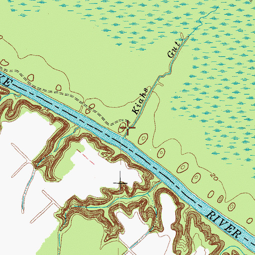 Topographic Map of Kiahs Gut, NC