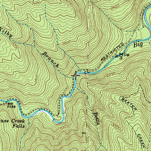 Topographic Map of Kilby Branch, NC