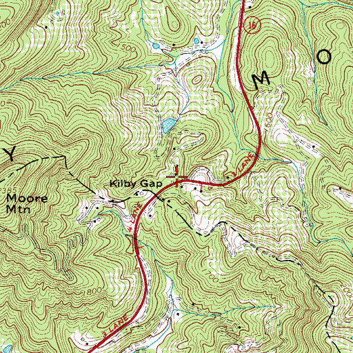 Topographic Map of Kilby Gap, NC