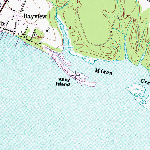 Topographic Map of Kilby Island, NC