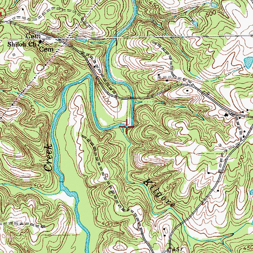 Topographic Map of Kilgore Creek, NC