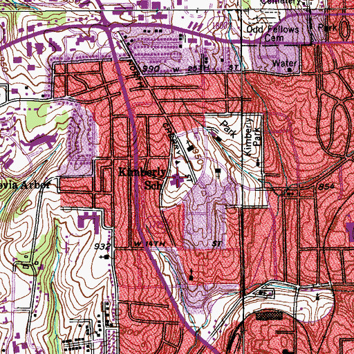 Topographic Map of Kimberly School, NC
