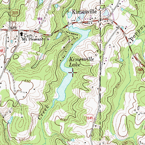 Topographic Map of Kimesville Lake, NC