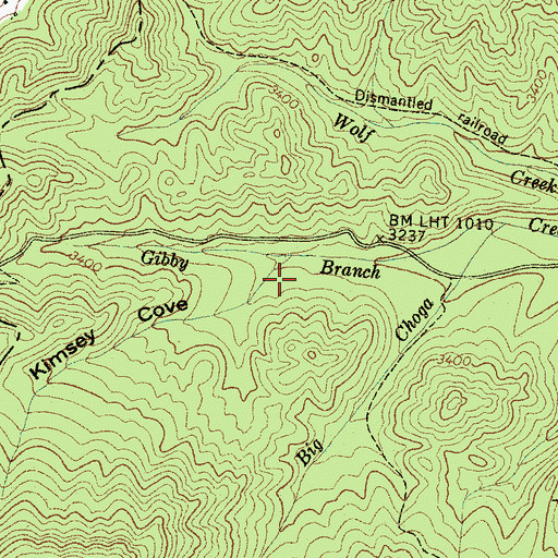 Topographic Map of Kimsey Cove, NC