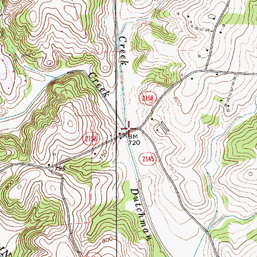 Topographic Map of Kinder Creek, NC