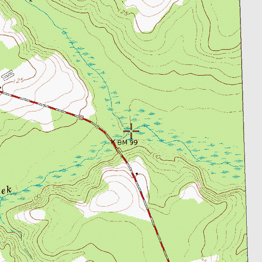 Topographic Map of King Branch, NC