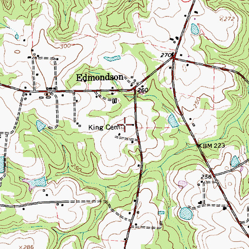 Topographic Map of King Cemetery, NC
