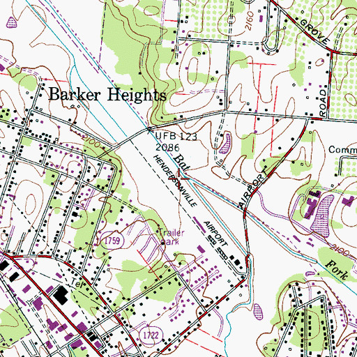 Topographic Map of King Creek, NC