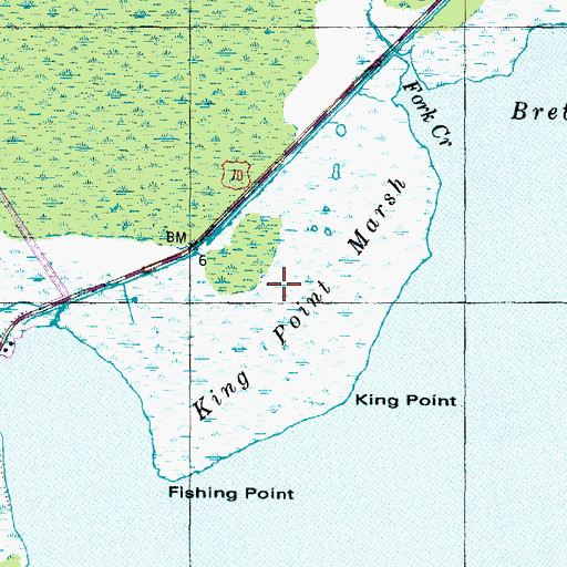 Topographic Map of King Point Marsh, NC