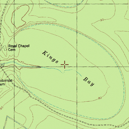 Topographic Map of Kings Bay, NC