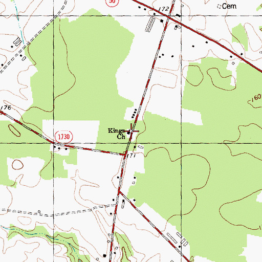 Topographic Map of Kings Church, NC