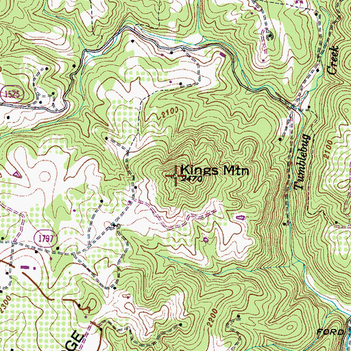 Topographic Map of Kings Mountain, NC