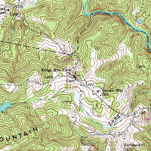 Topographic Map of Kings Mountain View Church, NC