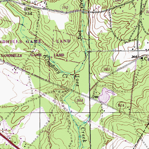 Topographic Map of Kingsbury Creek, NC