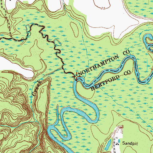 Topographic Map of Kirbys Creek, NC