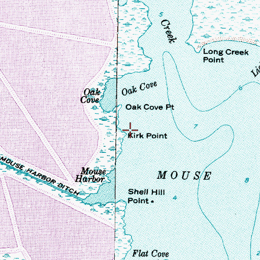 Topographic Map of Kirk Point, NC