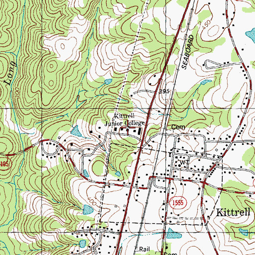 Topographic Map of Kittrell Junior College, NC