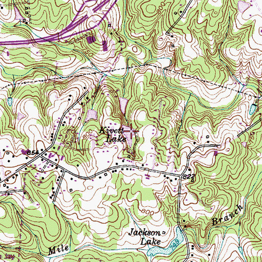 Topographic Map of Kivett Lake, NC