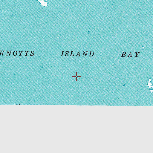 Topographic Map of Knotts Island Bay, NC