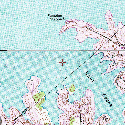 Topographic Map of Knox Creek, NC