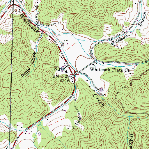 Topographic Map of Kyle, NC
