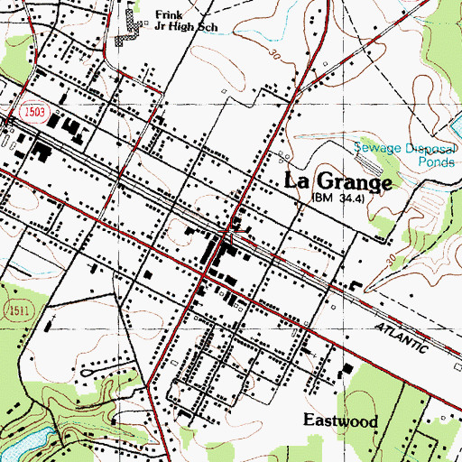 Topographic Map of La Grange, NC