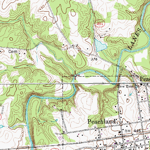 Topographic Map of Lacey Branch, NC