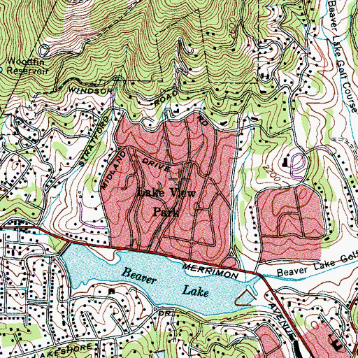 Topographic Map of Lake View Park, NC