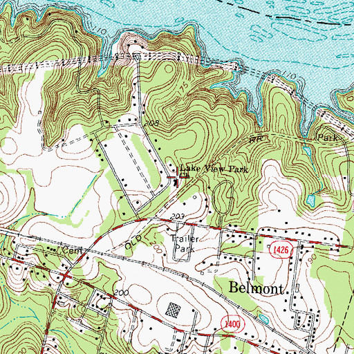 Topographic Map of Lake View Park Church, NC