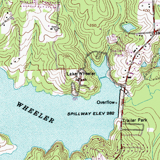 Topographic Map of Lake Wheeler Park, NC
