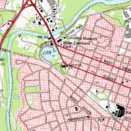 Topographic Map of Lakeside Church, NC